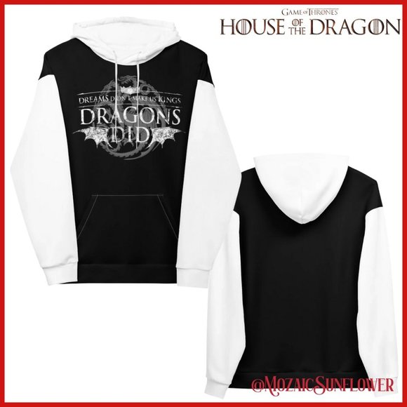 NEW 2 Tone Hoodie Dreams Didn't Make Us Kings Dragons Did - Picture 1 of 6